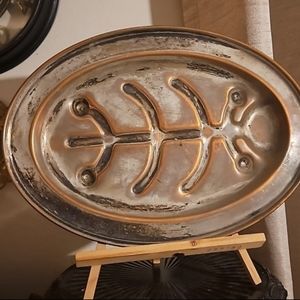 19th C  Authentic  Quality Silver Meat Platter silverplate Over copper 1800s